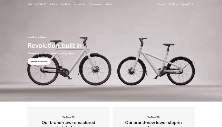 VanMoof 電動自行車品牌網站