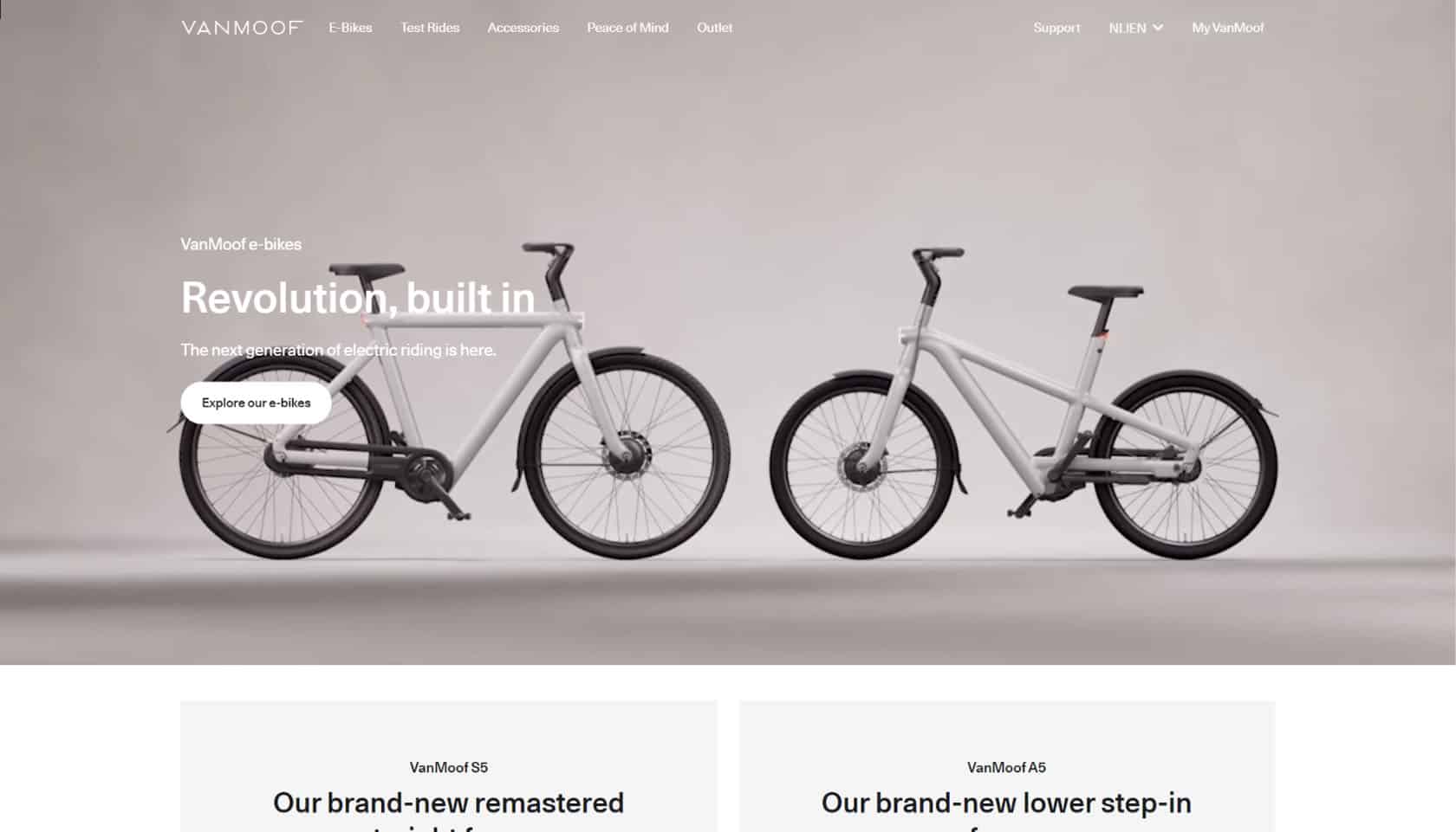 VanMoof 電動自行車品牌網站