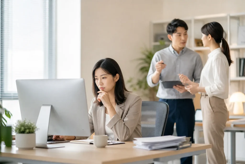 亞洲行銷人員查看客戶狀態與待辦清單